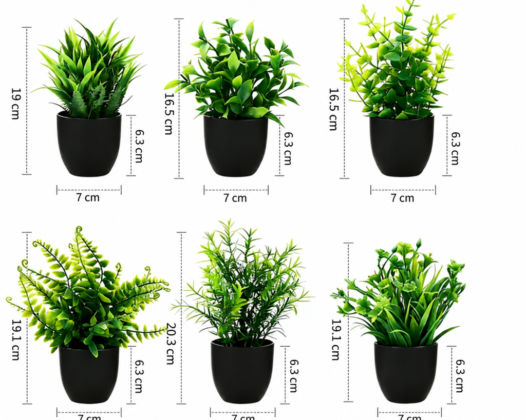 Azi - Lot de 6 Plantes Artificielles