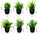 Azi - Lot de 6 Plantes Artificielles